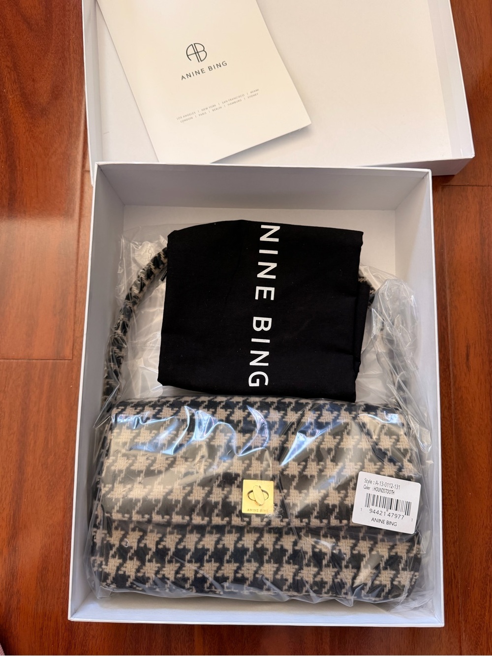 Anine Bing Houndstooth Bag brand new